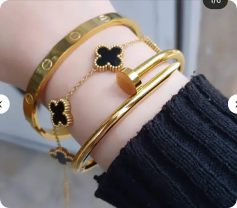 Stainless Steel 3 Piece Bracelet And Bangle Combo